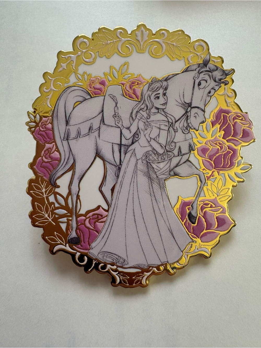 Monogram Disney Princess Pin Horse BoxLunch Sleeping Beauty Aurora + Samson